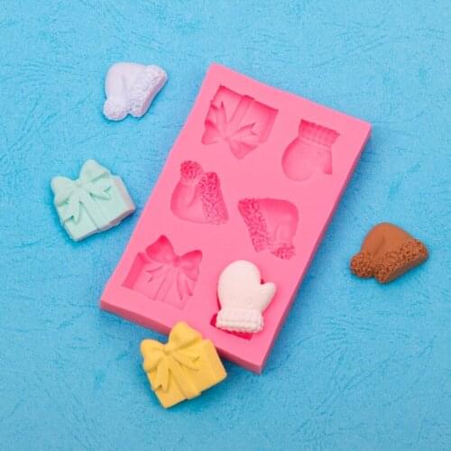 Christmas Mold Christmas Glove Hat Silicone Cake Mold Fondant Cake Tools Gumpaste Candy Chocolate Resin Art Clay Moulds