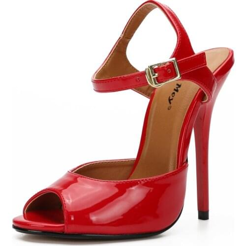 Summer Heeled Sandal Women Shoes High Heels Sandals Women Peep Toe Back Strap Sexy Black Red Wedding Party Shoes Lady