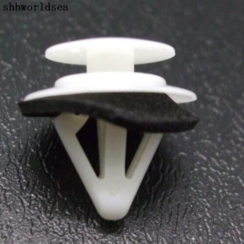Shhworldsea 500pcs Free Shipping POM White Door Trim Panel Retianer Fastener Clips With Sealer For MAZDA G18K-51-SJ3