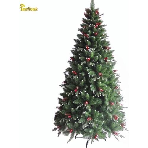 Teellook 1.2 m / 3.0 m encryption PE + PVC red pine cone Christmas tree Christmas Hotel mall home decoration