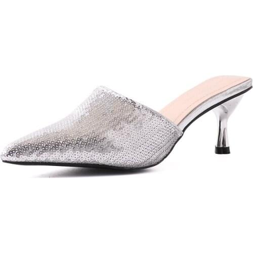 Slippers women fine heel 2019 Summer New Casual Solid Outdoor High Heels Flip Flops Fashion Shoes Woman