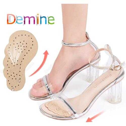 Genuine Leather Non-slip Insoles for Shoes Woman High Heel Sandals Anti Slip Sticker Foot Self-adhesive Patch Gel Forefoot Pads