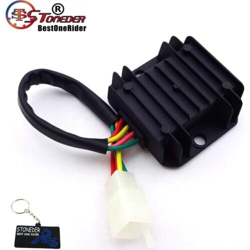 STONEDER 4 Wire Pins Male Plug Voltage Regulator Rectifier For ATV Quad GY6 Scooter Moped Dirt Pit Motor Bike Motorycycle