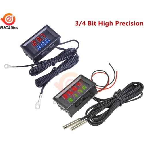 4-28V 3/4 Bit Precision LED Digital Temperature Controller thermostat Cooler Heater thermoregulator w/Dual NTC Waterproof Probe