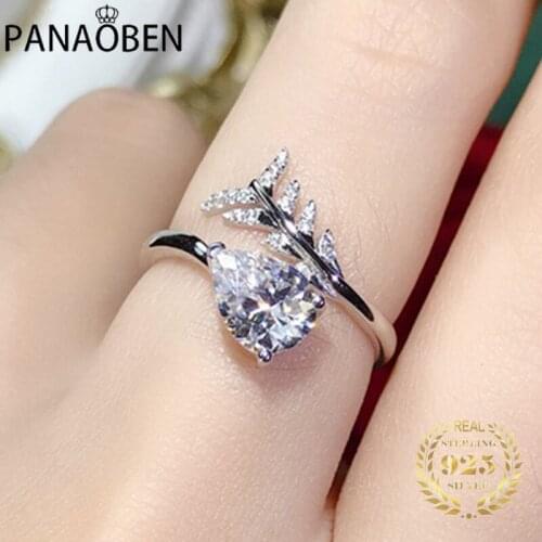 Water Drop Fishtail 925 Sterling Silver Rings for Women Luxury Wedding Engagement Elegant Exquisite Jewelry Fine Gift Romantic