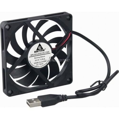 1Pieces Gdstime DC 5V 8010 80mm x 10mm 8cm Fans PC Computer Case Cooling Cooler Fan USB Connector