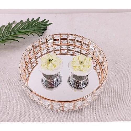 10inch gold silver Acrylic Mirror cake decorating fruit display trays Dessert Pedestal Wedding Party