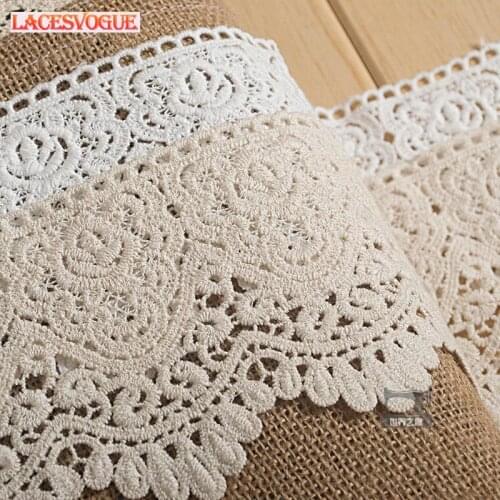 19yards 9cm Cotton embroidery lace fabric Garment needlework sewing Patchwork DIY Handmade accessories Clothes decoration 107