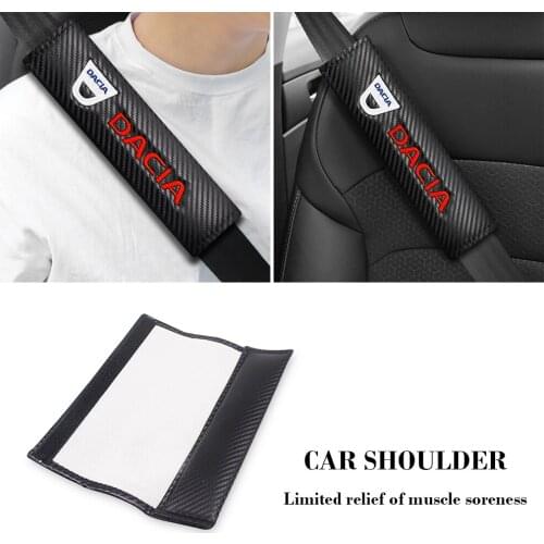 2PCS Car Seat Belt Cover Shoulder Pad Comfortable Driving For DACIA Duster Logan Sandero Stepway Lodgy Mcv 2 Dokker Car Styling
