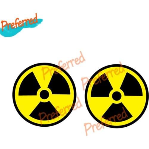 2 X Car Styling RADIATION SYMBOL Decal Motocross Racing Laptop Helmet Trunk Wall Vinyl Car Sticker Die cutting