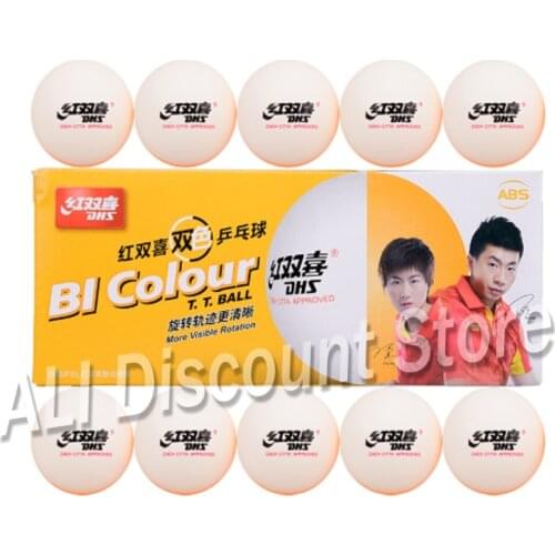 20 Balls DHS new arrival BI Colour Table Tennis Balls Double Color Seamed D40+ Balls Plastic Poly Ping Pong Balls
