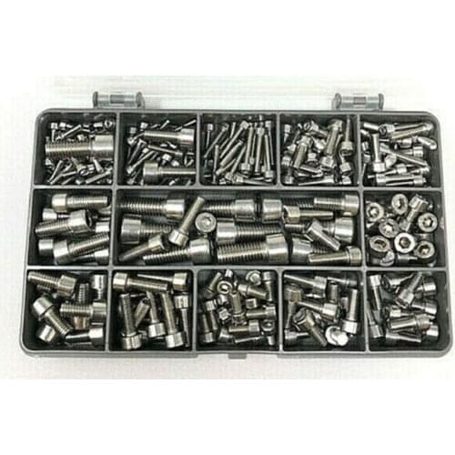 220x Assorted Stainless Steel Metric Socket Cap Screws Kit M3 M4 M5 M6 M8 DIN912