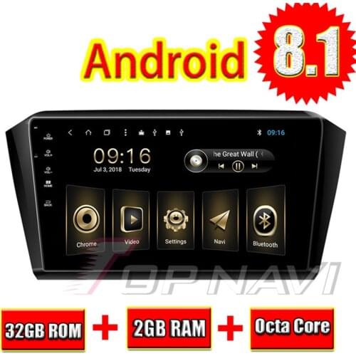Car Head Unit for VW Magotan 2017 10.1'' Android 8.1 Topnavi Auto PC Navigation Automotive Stereo with free Map Update Plug&play