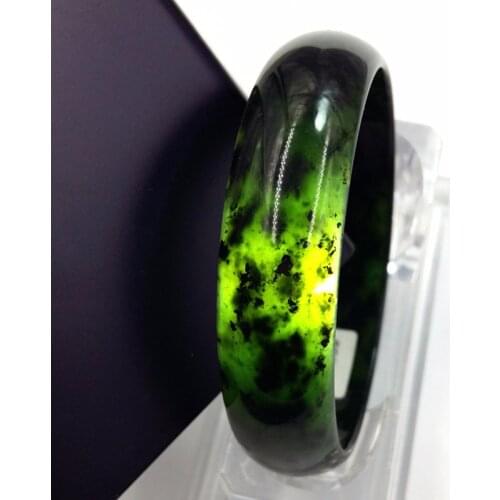 Natural Womens Jade Bracelet Fashion Bangle Jewelry Charm Accessories Hand Carved Round Bangle for Woman Men 56-64mm