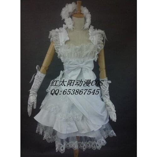 Black Butler Elisabeth white Lolita White Girls Maid Party Dress Cosplay Costume