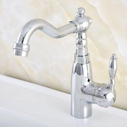 Bathroom Polished Chrome Basin Faucet Single Handle Bathroom Sink Faucet Cold and Hot Mixer Water zsf828