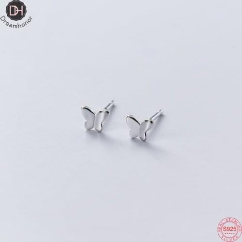 Dreamhonor S925 Sterling Silver Jewelry Mini Butterfly Animal Stud Earrings Jewelry Accessories