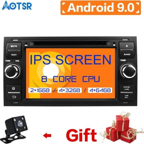 DSP IPS Android 9.0 ROM 64 RAM 4 GB Car DVD Player For FORD FOCUS C-MAX FIESTA FUSION GALAXY TRANSIT KUGA Car Multimedia 2 Din