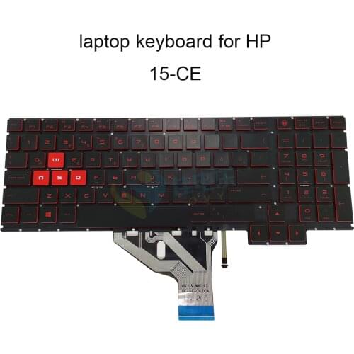 Backlight keyboard 15CE for HP OMEN 15 CE ce006tx TR Turkey black Replacement keyboards red key laptop parts NSK XG0BQ new works