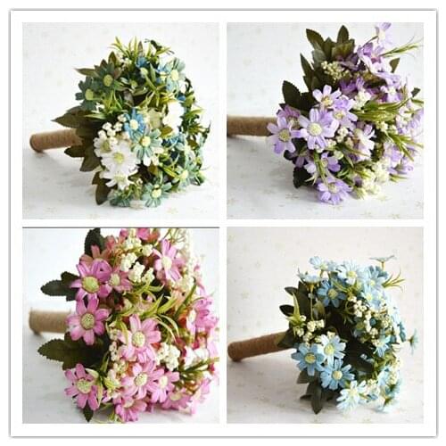 Pretty 1pc Elegant Colorful Bride Bridesmaid Rose Artificial Hands Holding Wedding Flowers Bridal Bouquet for Party Decor Flower
