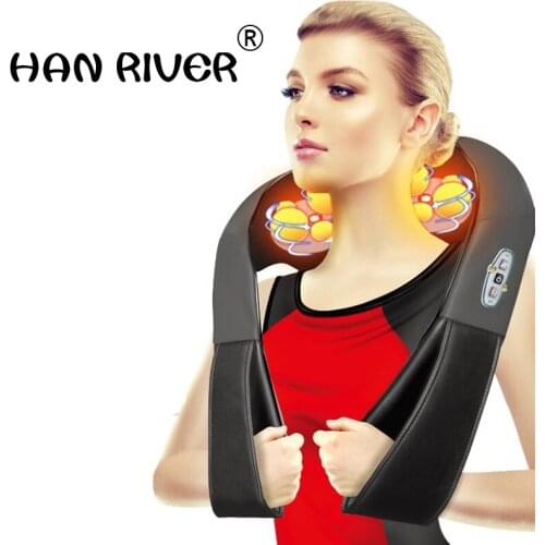 Shiatsu Cervical Back Neck Shoulder Body Massager U Shape Shawl Electric Roller Kneading Car Home Massage Body Relaxation
