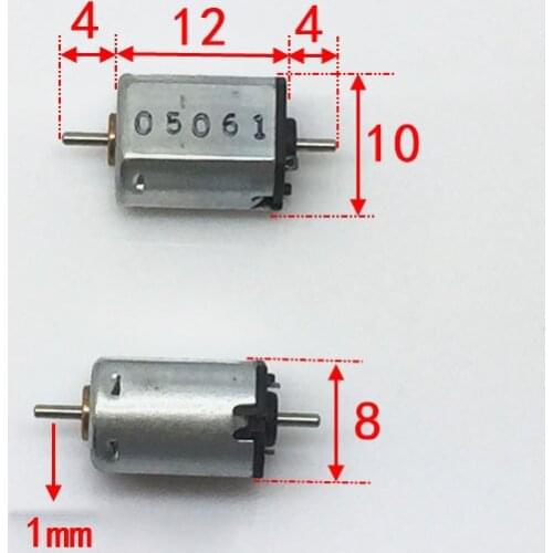 Mini M10 Dual Shaft Motor DC 3V-6V 5V High Speed Micro 8mm*10mm Electric Metal Brush Motor 1mm shaft