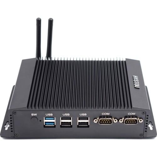 Fanless Mini Industrial PC Desktop PC Intel Celeron Processor J1900 USB 3.0 Mini Computer PC 4K Dual LAN Dual Output