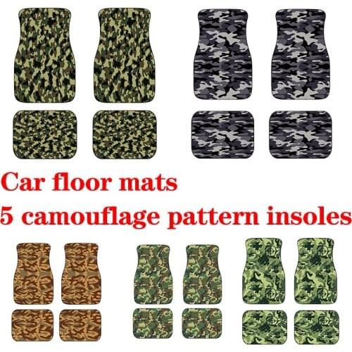 Military Camouflage Pattern Car Floor Mat Black Custom All Day Travel Vehicle Protection Most S, Trucks, SUVs, Vans