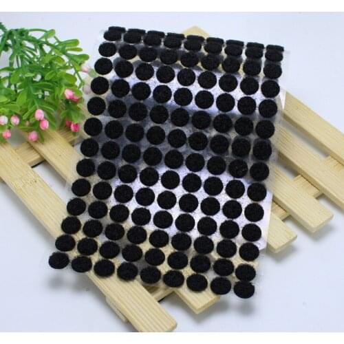 100Pairs10-25mm nylon buckle Magic Sticker Double Sided Adhesive Hooks Loops Disks black Pads Dot Fastener Tape Sewing