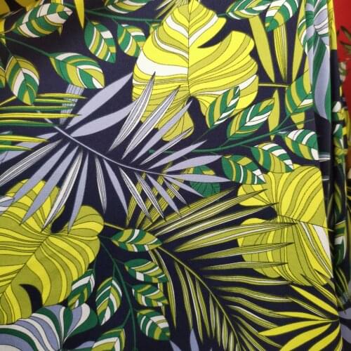 New Fashion Flower Chiffon Fabric Print Cloth Holiday Dressing Shirt Trousers DIY Sewing Fabric
