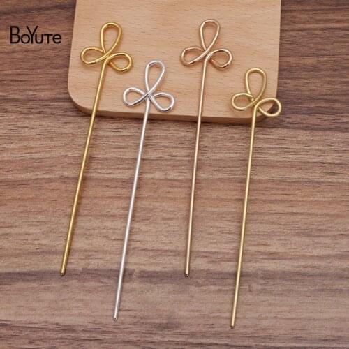 BoYuTe New Arrive (10 Pieces/Lot) 25*125MM Metal Brass Hair Stick Handmade Diy Hair Accessories Materials
