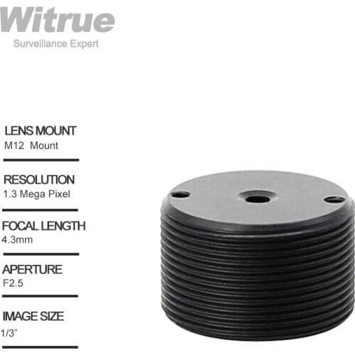 Witrue mini Camera Lens 4.3mm 1.3 Megapixel 1/3" F2.5 M12 Mount for Video Door phone CCTV Security Cameras