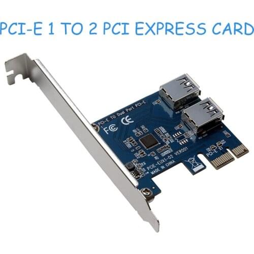 PCI-E 1 Turn 2 PCI Express 1X Slots Riser Card Mini ITX Turn External 3 PCI-E Slot Adapter PCIe Port Multiplier Card For Bitcoin