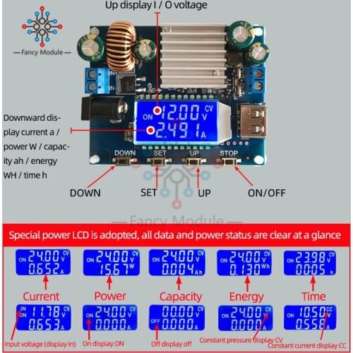 Buck Converter Step-down Power Module Adjustable Step-down Power Supply Module Constant Voltage Constant Current 12V to 9V 24V