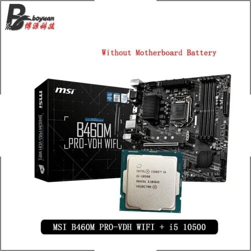 Intel Core i5 10500 CPU + MSI B460M PRO VDH WIFI Motherboard Suit With integrated graphics card LGA 1151 New but without cooler