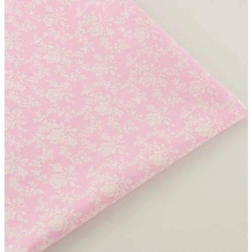 Pink Printed Floral Designs Cotton Fabric Quilting Patchwork Bedding Scrapbooking Decoration Twill Tissue Fabrics Home Textile