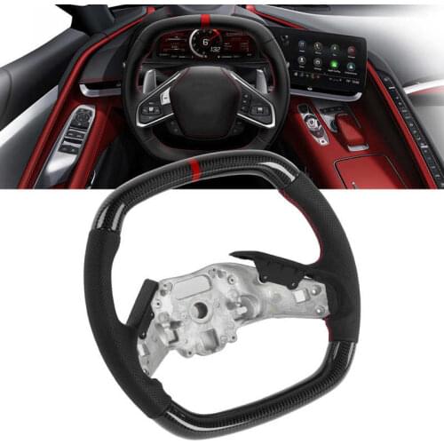 Custom Carbon Fiber Steering Wheel Nappa Perforated Leather Fit for Chevrolet Corvette C8 2020+ Car Auto accessories