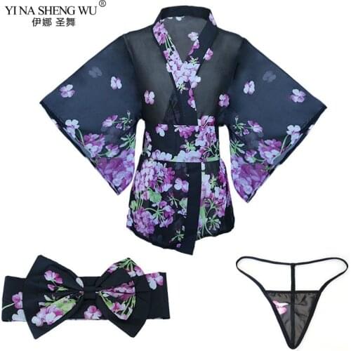 Sexy Lingerie Japanese Kimono Dress Yukata Pajamas for Women Cosplay Costume Underwear Sleepwear Japan Fashion Style ClothingSet