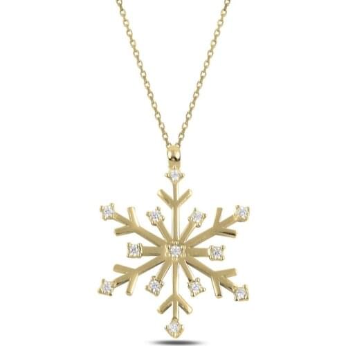 Silver 925 Sterling Zircon Snowflake Pendant