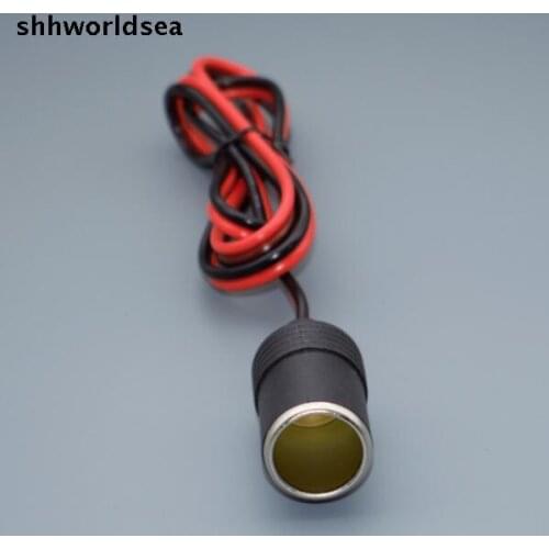 Shhworldsea 1/5/10/50/100pcs 12v 100cm18A Max.360W Female Car Cigarette Lighter Charger cable Female Socket Plug Connector