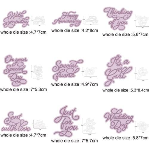 Craft dies Wishes Blessing Words metal cutting dies cut die Scrapbooking dies craft paper knife mould blade punch stencils dies