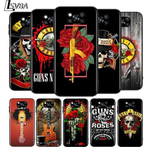 Guns N Roses for Xiaomi Poco X3 NFC X2 M3 M2 F2 Pro C3 F1 A2 Lite A1 Mix3 Play Silicone Soft Black Phone Case