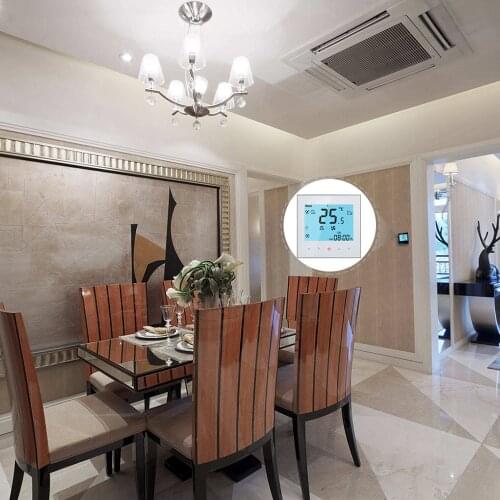 No Wifi /Wifi Central Air Conditioner Thermostat 2/4 Pipes Three Wind Speed Thermostat Programmable LCD Touch Screen Thermostat