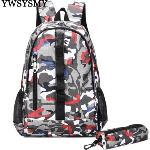 Outdoor Camouflage Travel Backpack Children School Bag Student Backpack Two-piece Waterproof Nylon Kids Backpack Wholesale