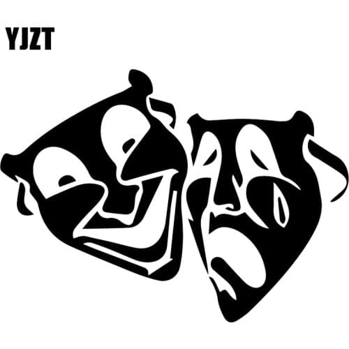 YJZT 17.2X5.6CM Theater Masks Personality Whole Body Vinyl Decal Car Sticker C25-0676