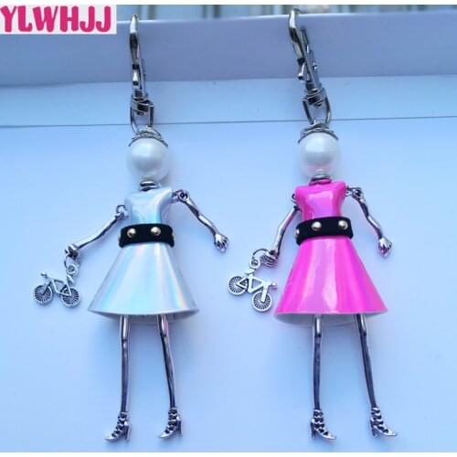 YLWHJJ new Doll baby cute Women keychain Car Pendant Girls Handmade fashion Jewelry Bag key chains hot key ring