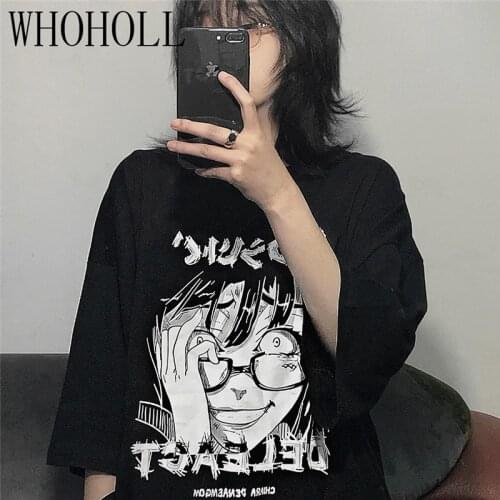 Gothic Punk Short Sleeve T-shirt Women Summer 2021 Loose Harajuku Style Girl Print Top For Men And Women Couples T-shirts