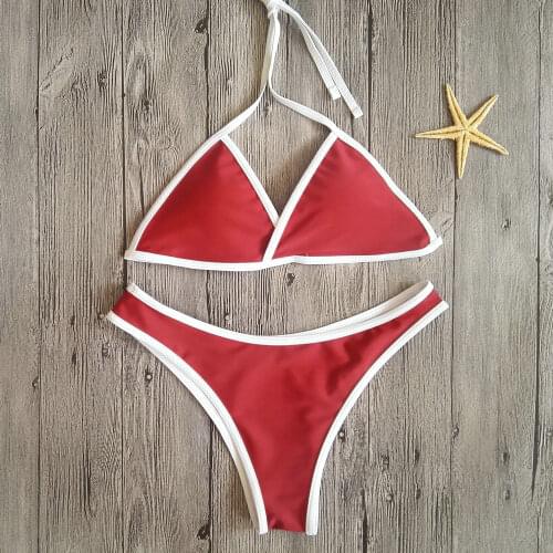 Woman Solid color bikini swimsuit Two pieces Sexy swimsuit