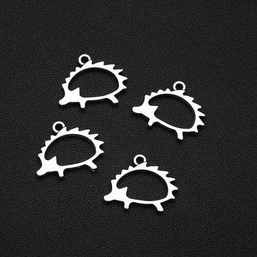 15pcs/Lot 17x21mm Antique Silver Plated Hollow Hedgehog Charm Animal Pendants For Jewelry Findings Bracelets Making Accessories