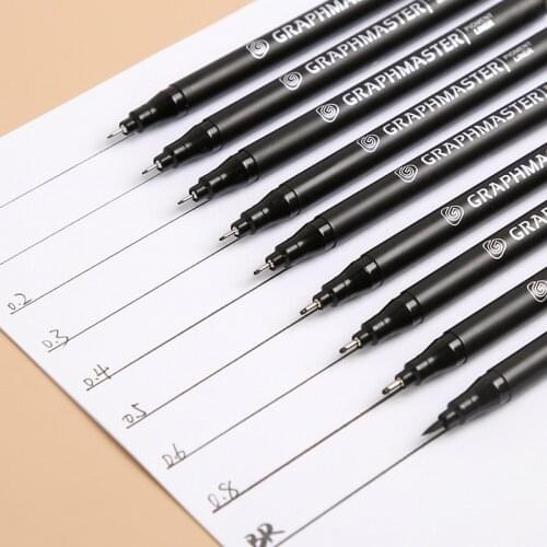3/6/9pcs/Pcs Drawing Pen Fineliner Ultra Fine Line Art Marker Black Ink Micron Drawing Pen Office School Supplies